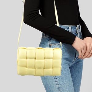 New WITHOUT TAGS. Bottega Veneta Padded Cassette leather crossbody bag YELLOW